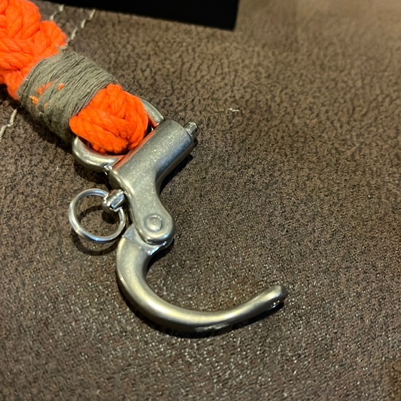 Polo Ralph Lauren cotton keychain key chain nautical new lanyard FOB orange - Picture 3 of 8